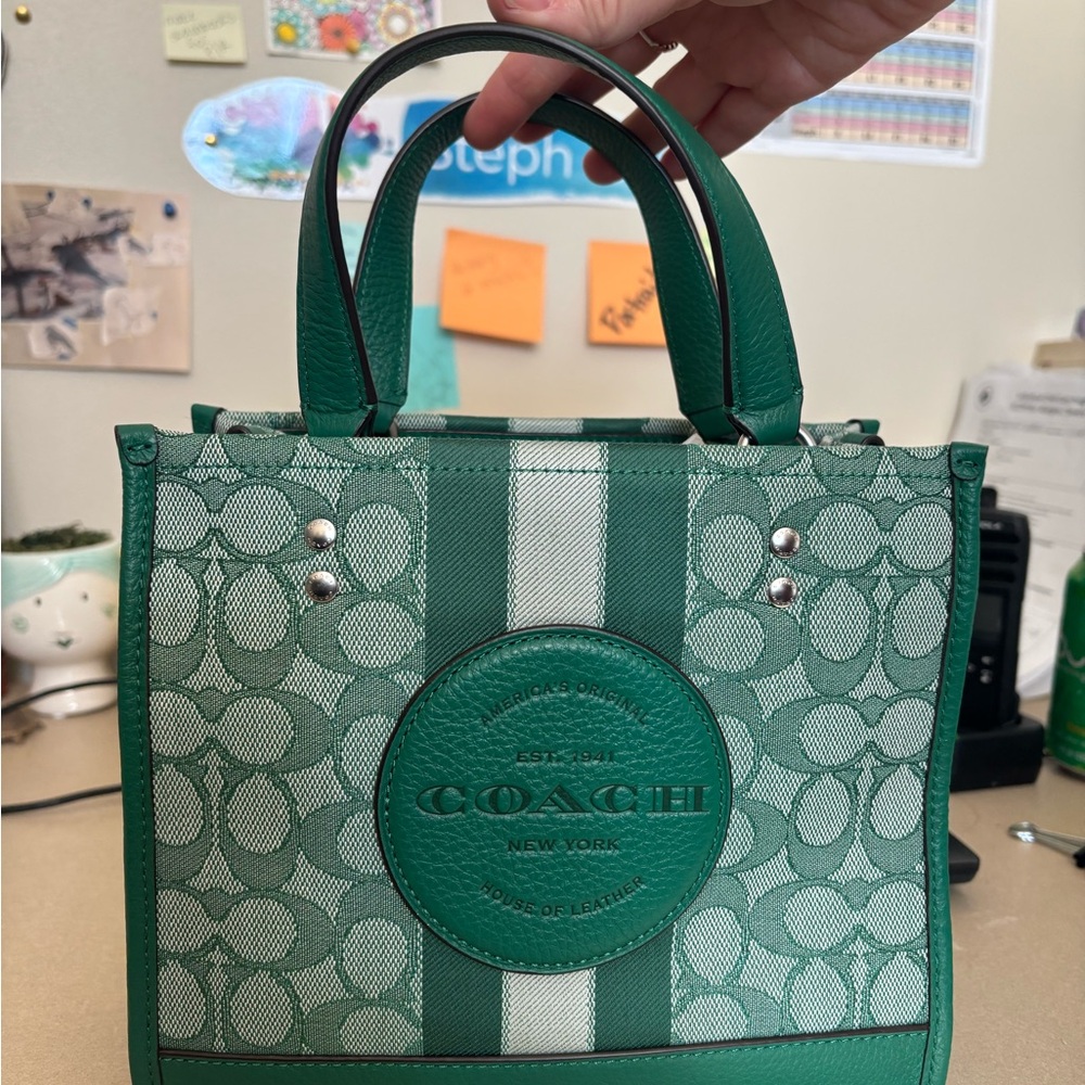 Coach Green Monogram Tote